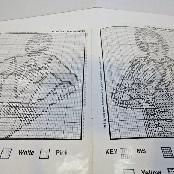 RARE Vintage Power Rangers Sweater Pattern Knitting 24"-38/40" Youth Adult 1995 - Picture 7 of 10